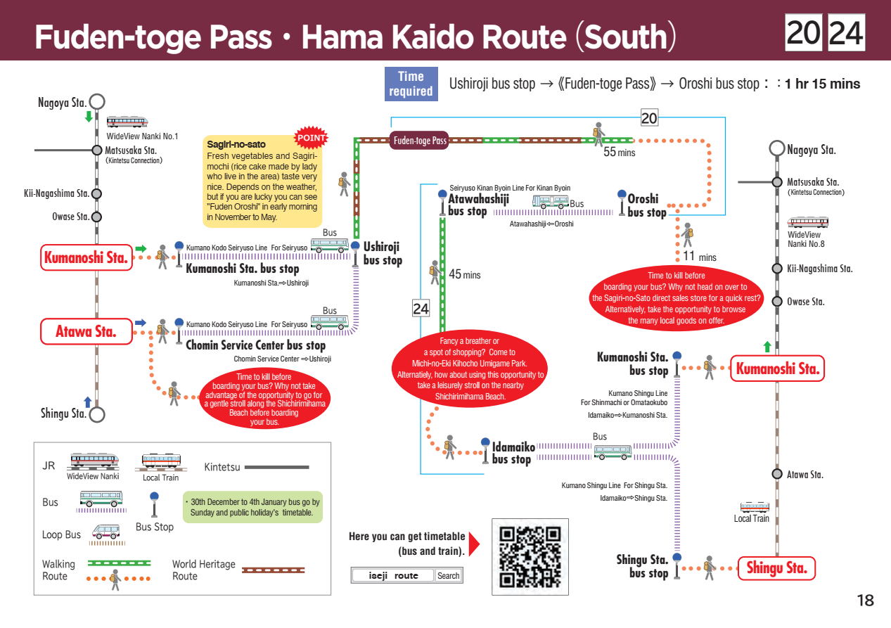 Day trip to Kumano Kodo by trains and buses